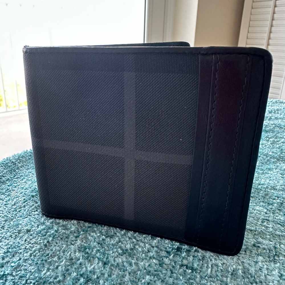 BURBERRY BLACK CHECKED LEATHER WALLET UNISEX - Picture 10 of 10
